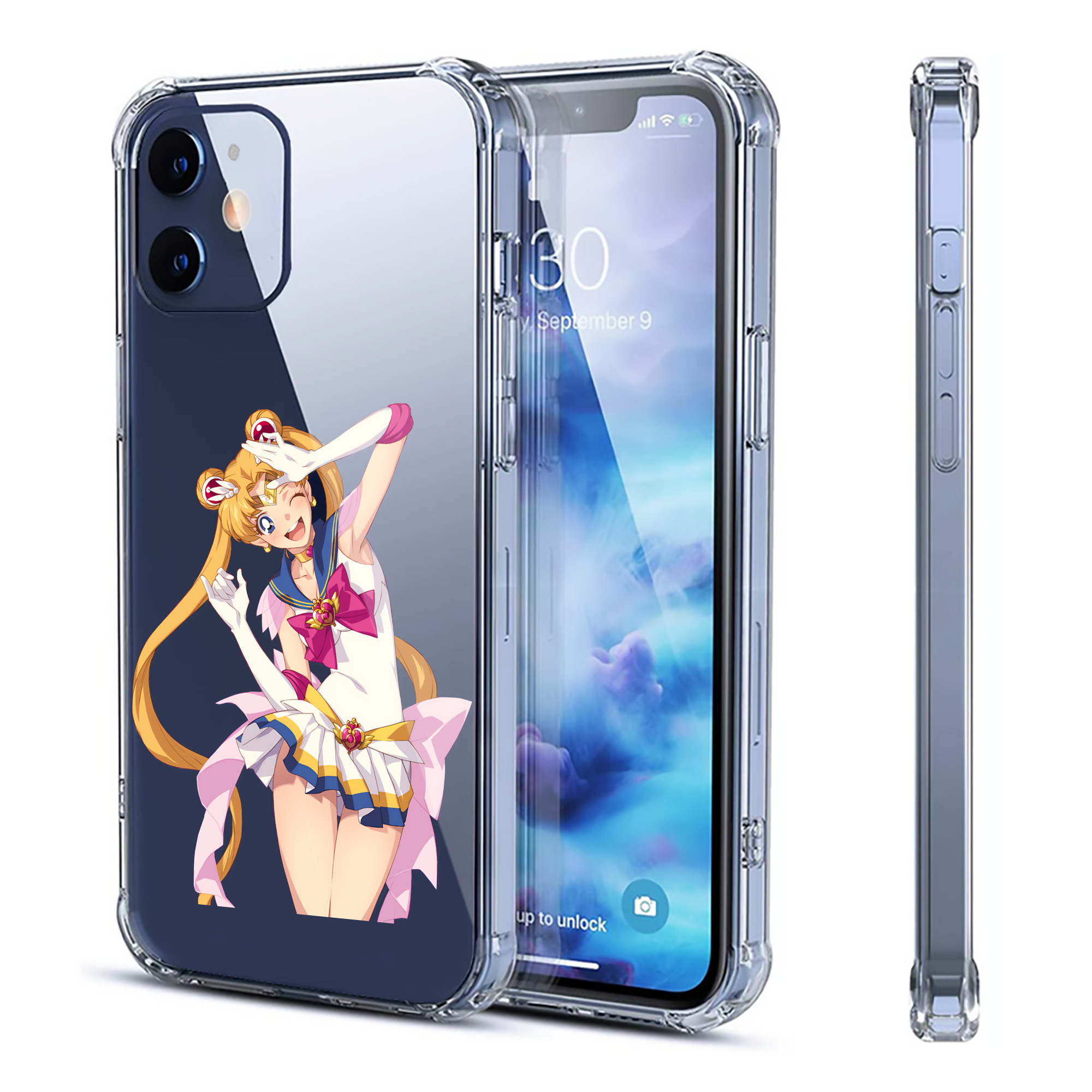（画像用） 美少女戦士セーラームーン 月野 うさぎ つきの うさぎ Sailor Moon Tsukino Usagi 【iPhone 12シリーズ対応】透明スマホケース（クリアソフトケース）